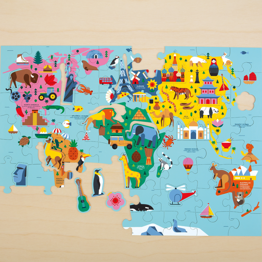 Puzzle Geografia del Mundo - 78 Piezas
