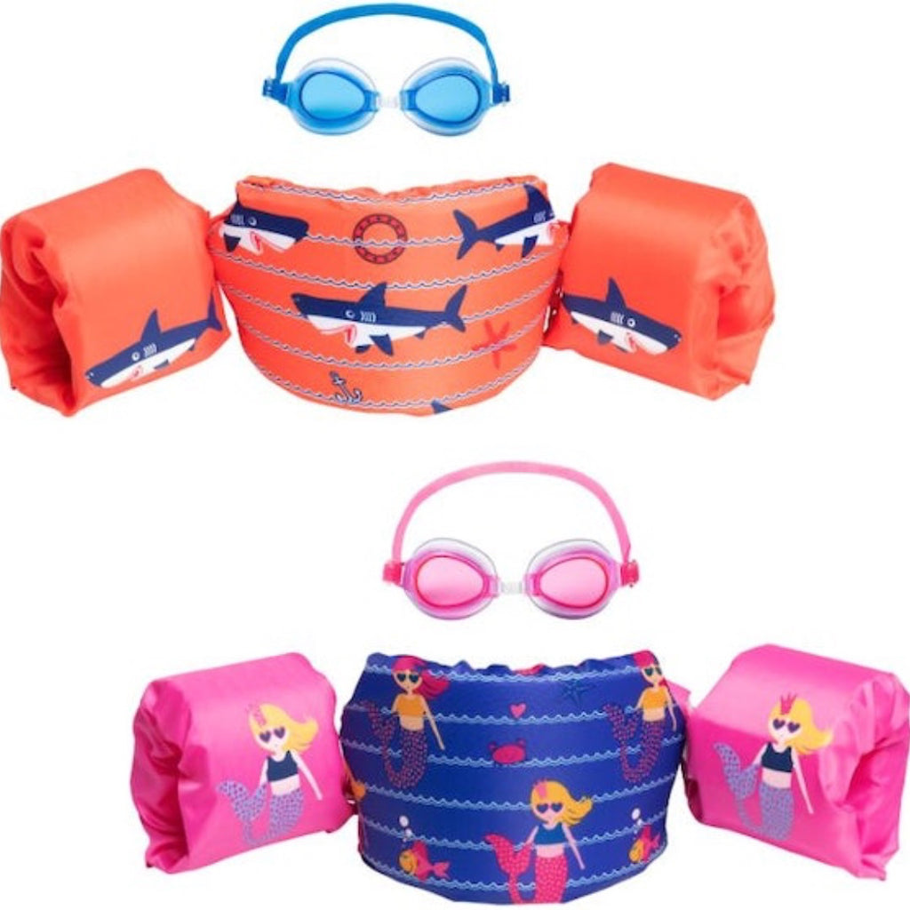 Flotador de brazo Sirena + Anteojos de agua