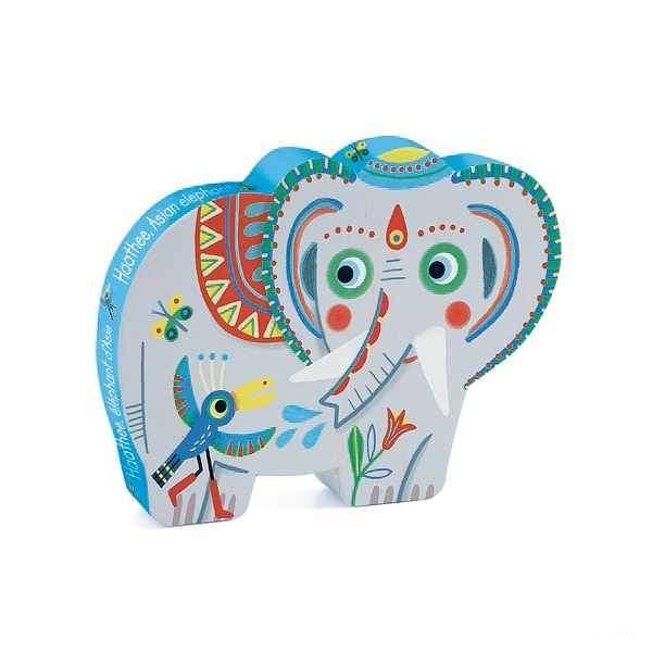 Puzzle Silueta Elefante Asiático 24 piezas